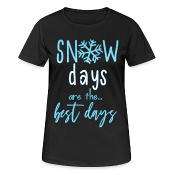 Winter - Frauen T-Shirt atmungsaktiv - Schwarz - Vorne - AI Model Female 172 light (172cm)