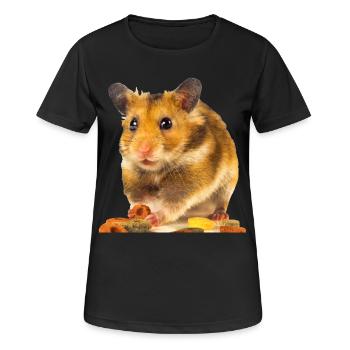 I am hamster - Frauen T-Shirt atmungsaktiv - Schwarz - Vorne - AI Model Female 172 light (172cm)