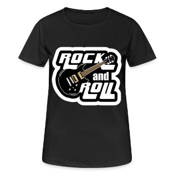 Rock'n'Roll-Musik, Musikstil, Musiker * - Frauen T-Shirt atmungsaktiv - Schwarz - Vorne - AI Model Female 172 light (172cm)