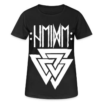Pagan in runes with Valknut, symbol of Odin - Women's Breathable T-Shirt - black - Front - AI Model Female 172 light (172cm)