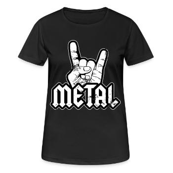 Metal Metalhead Pommesgabel Festival Konzert Band - Frauen T-Shirt atmungsaktiv - Schwarz - Vorne - AI Model Female 172 light (172cm)