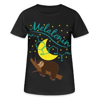 Süßes schlafendes Faultier mit Melatonin Formel - Frauen T-Shirt atmungsaktiv - Schwarz - Vorne - AI Model Female 172 light (172cm)
