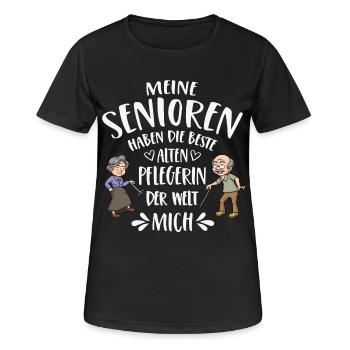 Beste Altenpflegerin der Welt - Frauen T-Shirt atmungsaktiv - Schwarz - Vorne - AI Model Female 172 light (172cm)