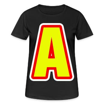 Alphabet, letter A - Women's Breathable T-Shirt - black - Front - AI Model Female 172 light (172cm)