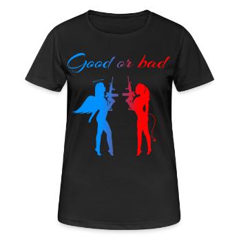 ange Démon - T-shirt respirant Femme - noir - Devant - AI Model Female 172 light (172cm)