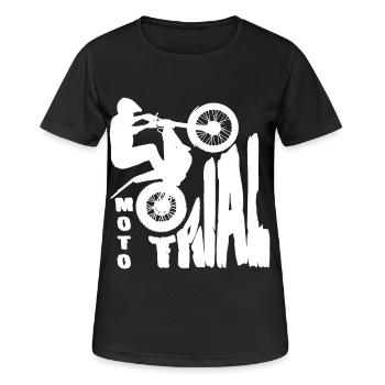 Moto Trial - Trial Bike - Motorcycle Motocross - Women's Breathable T-Shirt - black - Front - AI Model Female 172 light (172cm)