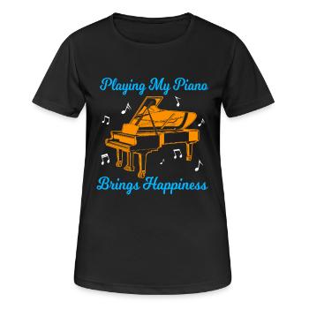 Pianist - Frauen T-Shirt atmungsaktiv - Schwarz - Vorne - AI Model Female 172 light (172cm)