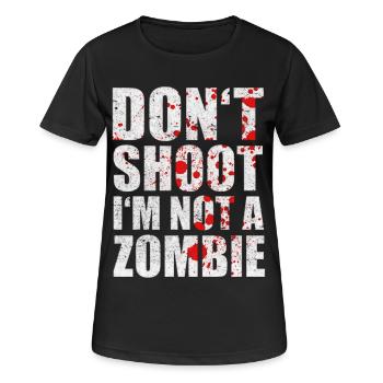 Cooles Nicht schießen ich bin kein Zombie Blut - Frauen T-Shirt atmungsaktiv - Schwarz - Vorne - AI Model Female 172 light (172cm)