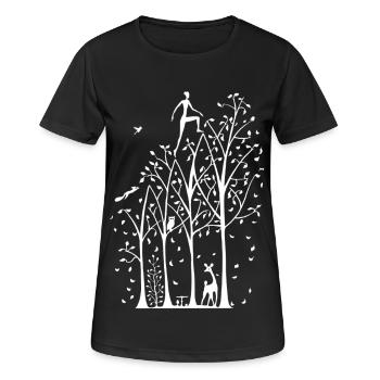 Comment vivre - vers le haut blanc - T-shirt respirant Femme - noir - Devant - AI Model Female 172 light (172cm)