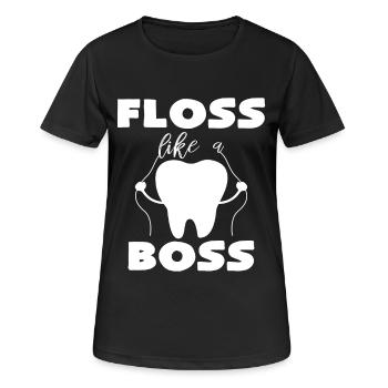 Floss wie ein - Frauen T-Shirt atmungsaktiv - Schwarz - Vorne - AI Model Female 172 light (172cm)