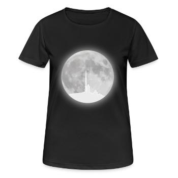 Résine de pleine lune en morceaux - T-shirt respirant Femme - noir - Devant - AI Model Female 172 light (172cm)