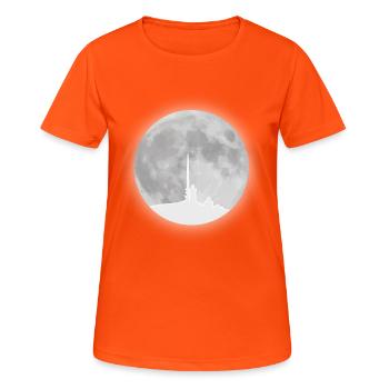 Brocken Vollmond Harz - Frauen T-Shirt atmungsaktiv - Neonorange - Vorne - AI Model Female 172 dark (172cm)