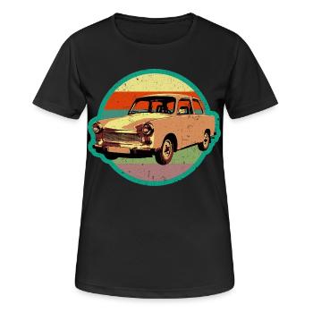Design rétro Trabbi DDR cool en look usé - T-shirt respirant Femme - noir - Devant - AI Model Female 172 light (172cm)