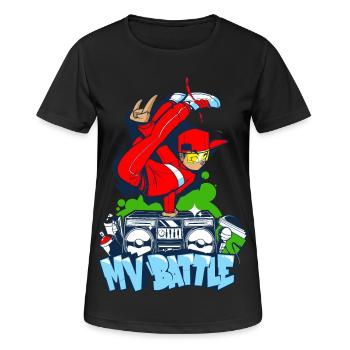 Breakdance B-Boy Streetdance Design Hip Hop Dance - Frauen T-Shirt atmungsaktiv - Schwarz - Vorne - AI Model Female 172 light (172cm)