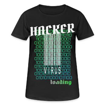 Anonymous, Hacker - Frauen T-Shirt atmungsaktiv - Schwarz - Vorne - AI Model Female 172 light (172cm)
