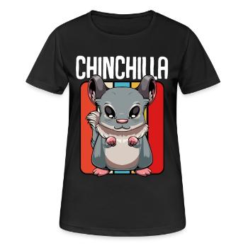 Chinchilla Pop Art Panel - Frauen T-Shirt atmungsaktiv - Schwarz - Vorne - AI Model Female 172 light (172cm)