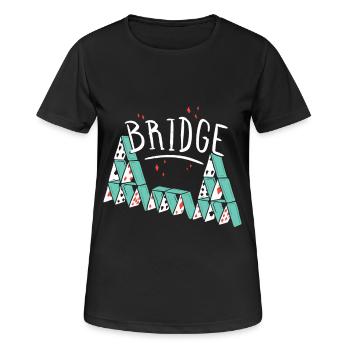 Bridge Kartenspiel - Frauen T-Shirt atmungsaktiv - Schwarz - Vorne - AI Model Female 172 light (172cm)