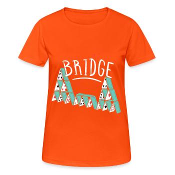 Bridge Kartenspiel - Frauen T-Shirt atmungsaktiv - Neonorange - Vorne - AI Model Female 172 dark (172cm)