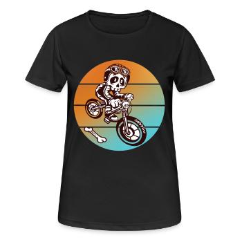 Skull skull bike - T-shirt respirant Femme - noir - Devant - AI Model Female 172 light (172cm)