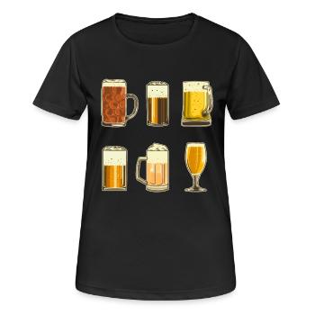 Bières - T-shirt respirant Femme - noir - Devant - AI Model Female 172 light (172cm)