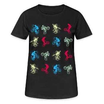 BMX / Bmx / bmx / Geschenkidee / Geburtstag - Frauen T-Shirt atmungsaktiv - Schwarz - Vorne - AI Model Female 172 light (172cm)