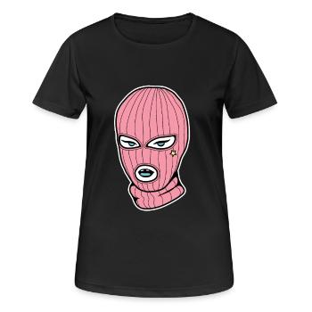 Masque de fille gangster - T-shirt respirant Femme - noir - Devant - AI Model Female 172 light (172cm)