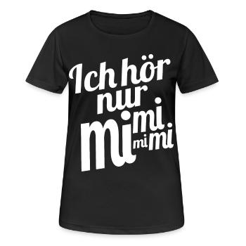 Ich hör nur mi mi mi mi - Frauen T-Shirt atmungsaktiv - Schwarz - Vorne - AI Model Female 172 light (172cm)