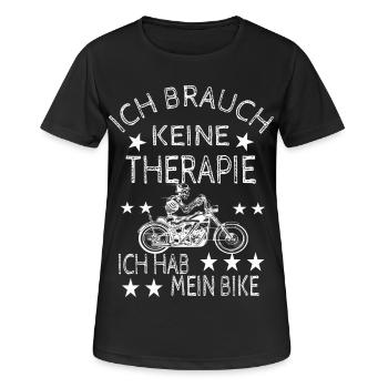 Motorradfahrer - Frauen T-Shirt atmungsaktiv - Schwarz - Vorne - AI Model Female 172 light (172cm)