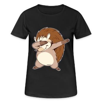 Humour drôle d’animaux sur le hérisson - T-shirt respirant Femme - noir - Devant - AI Model Female 172 light (172cm)
