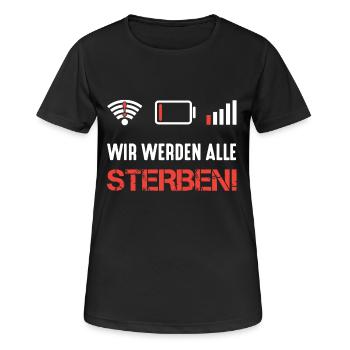 Kein Internet - Frauen T-Shirt atmungsaktiv - Schwarz - Vorne - AI Model Female 172 light (172cm)