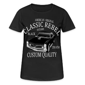 American Classic Rebell - Frauen T-Shirt atmungsaktiv - Schwarz - Vorne - AI Model Female 172 light (172cm)