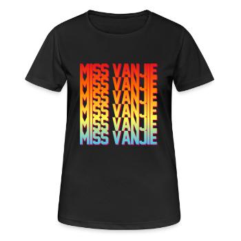Fräulein Vanjie! Meme Regenbogenfarbe Text - Frauen T-Shirt atmungsaktiv - Schwarz - Vorne - AI Model Female 172 light (172cm)