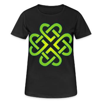 Vierblättriges Kleeblatt und Herzen - Frauen T-Shirt atmungsaktiv - Schwarz - Vorne - AI Model Female 172 light (172cm)
