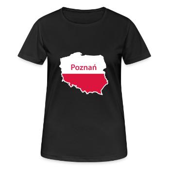 Posen Polen Hauptstadtplan Posen Polska - Frauen T-Shirt atmungsaktiv - Schwarz - Vorne - AI Model Female 172 light (172cm)