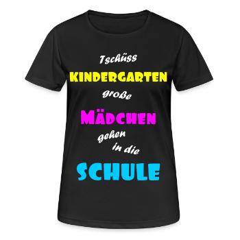 Einschulung Maedchen - Frauen T-Shirt atmungsaktiv - Schwarz - Vorne - AI Model Female 172 light (172cm)
