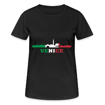 Wahrzeichen der Stadt Venedig Italien Wahrzeichen, Venezia Italia - Frauen T-Shirt atmungsaktiv - Schwarz - Vorne - AI Model Female 172 light (172cm)