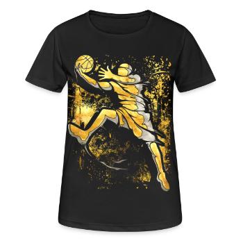 Basketballer - Ich Liebe Basketball - Slam dunk - Frauen T-Shirt atmungsaktiv - Schwarz - Vorne - AI Model Female 172 light (172cm)
