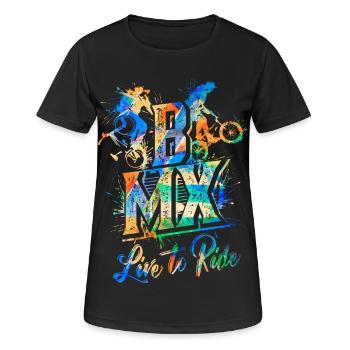 BMX Vélo - BMX Équitation - BMX pour Enfants - BMX - T-shirt respirant Femme - noir - Devant - AI Model Female 172 light (172cm)
