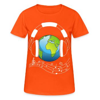 The music lover - Women's Breathable T-Shirt - neon orange - Front - AI Model Female 172 dark (172cm)