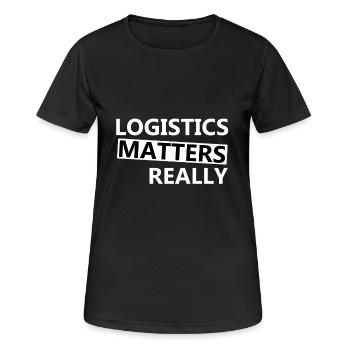 Logistics and transportation - Women's Breathable T-Shirt - black - Front - AI Model Female 172 light (172cm)
