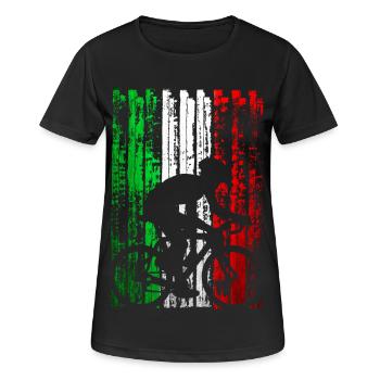 Bicycletta italia - Fahrrad fahren Italien Cyclist - Frauen T-Shirt atmungsaktiv - Schwarz - Vorne - AI Model Female 172 light (172cm)