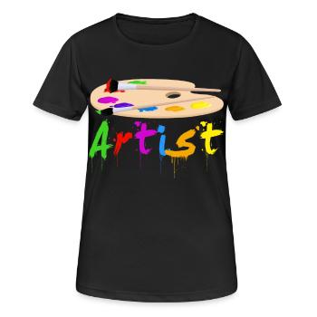 Artiste - T-shirt respirant Femme - noir - Devant - AI Model Female 172 light (172cm)
