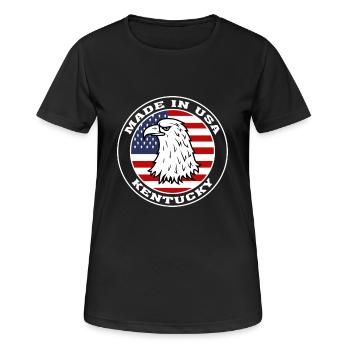 Kentucky State USA Flagge Kentucky Amerika - Frauen T-Shirt atmungsaktiv - Schwarz - Vorne - AI Model Female 172 light (172cm)