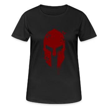 300 Casque spartiates - T-shirt respirant Femme - noir - Devant - AI Model Female 172 light (172cm)