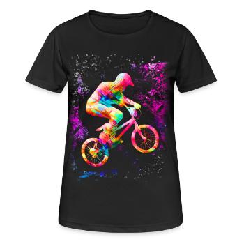 BMX - Coureur de BMX - BMX - T-shirt respirant Femme - noir - Devant - AI Model Female 172 light (172cm)