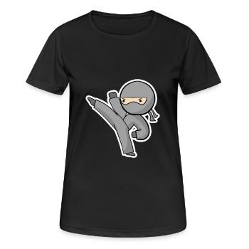 Ninja Kick - Frauen T-Shirt atmungsaktiv - Schwarz - Vorne - AI Model Female 172 light (172cm)