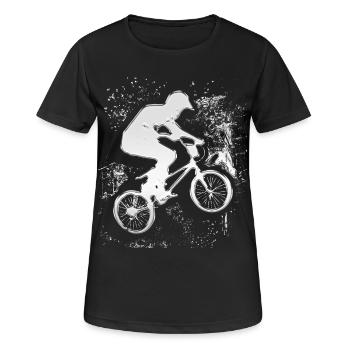BMX Chrome | BMX argent | Vélo BMX | Vélo BMX - T-shirt respirant Femme - noir - Devant - AI Model Female 172 light (172cm)