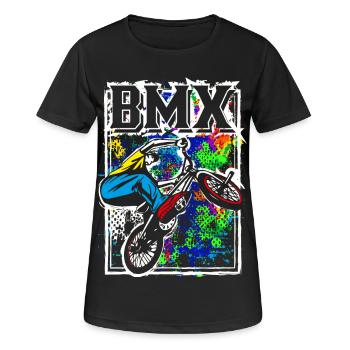 Vélo BMX | Vélo BMX | Cool BMX | BMX - T-shirt respirant Femme - noir - Devant - AI Model Female 172 light (172cm)