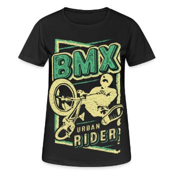 BMX rétro | BMX Vintage | Vélo BMX | BMX - T-shirt respirant Femme - noir - Devant - AI Model Female 172 light (172cm)