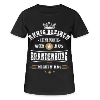 Brandenburg Regelt das ! - Frauen T-Shirt atmungsaktiv - Schwarz - Vorne - AI Model Female 172 light (172cm)